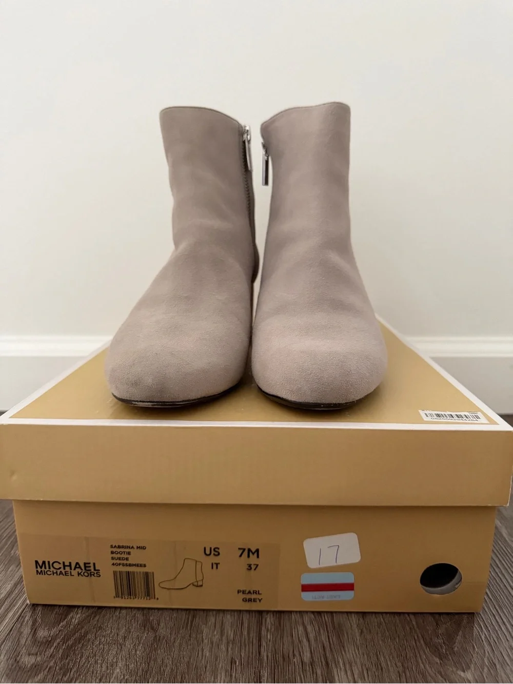 Michael Kors Women's Light Gray Suede Ankle Boots